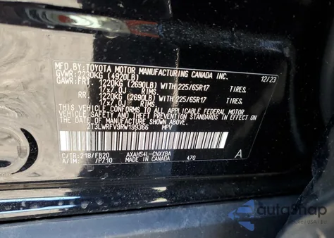 2024 Toyota Rav4 Le from USA, damaged, VIN 2T3LWRFV9RW199366